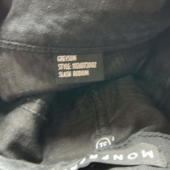 MONFRERE Greyson Distressed Skinny Jean Slash Rodium Black Mens Sz 31 NEW - Picture 13 of 16